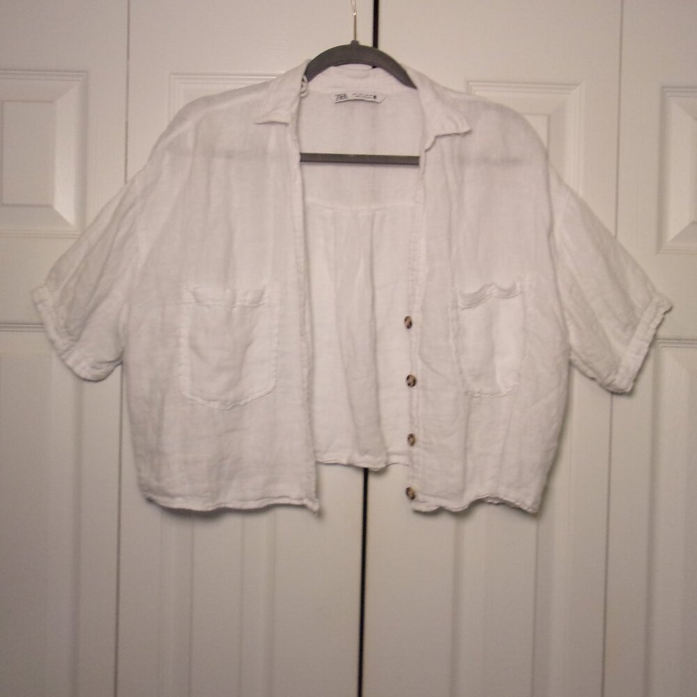 Womens White Top by Zara Size L